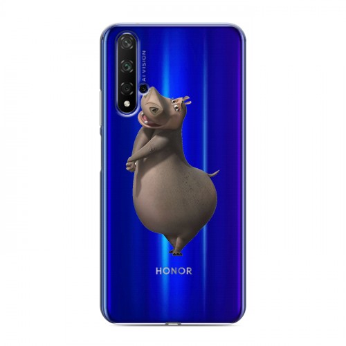 Полупрозрачный дизайнерский пластиковый чехол для Huawei Honor 20 прозрачный мадагаскар