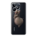 Полупрозрачный дизайнерский силиконовый чехол для Realme C53 прозрачный мадагаскар