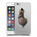 Полупрозрачный дизайнерский силиконовый чехол для Iphone 6 Plus/6s Plus прозрачный мадагаскар