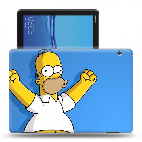 Дизайнерский силиконовый с усиленными углами чехол для Huawei MediaPad T5 Симпсоны