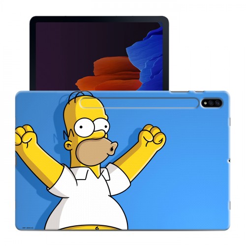 Дизайнерский силиконовый чехол для Samsung Galaxy Tab S7 Plus Симпсоны