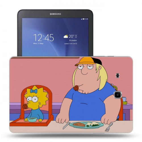 Дизайнерский силиконовый чехол для Samsung Galaxy Tab E 9.6 Симпсоны