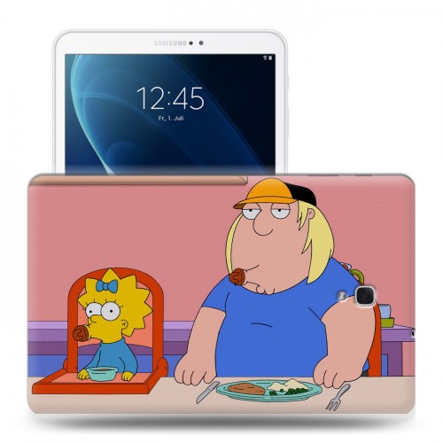 Дизайнерский силиконовый чехол для Samsung Galaxy Tab A 10.5 Симпсоны