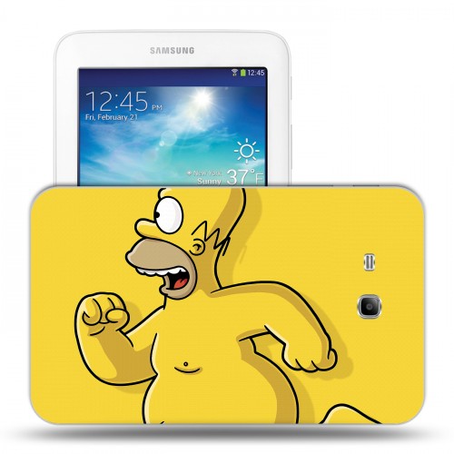 Дизайнерский силиконовый чехол для Samsung Galaxy Tab 3 Lite Симпсоны