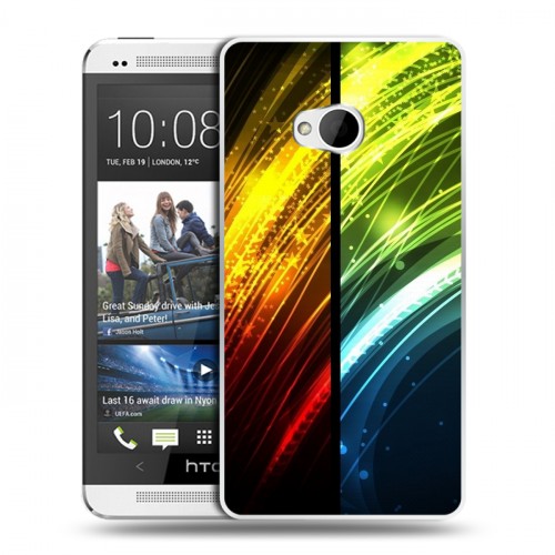 Дизайнерский пластиковый чехол для HTC One (M7) Dual SIM Красочные абстракции
