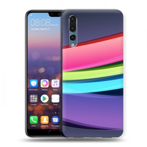 Дизайнерский силиконовый с усиленными углами чехол для Huawei P20 Pro Красочные абстракции