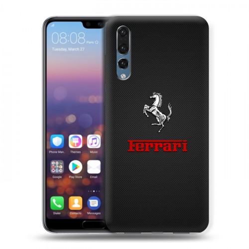 Дизайнерский силиконовый с усиленными углами чехол для Huawei P20 Pro ferrari