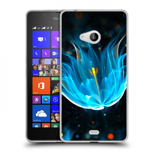 Дизайнерский пластиковый чехол для Microsoft Lumia 540 Абстракции Неон