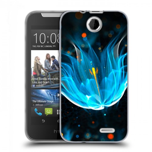 Дизайнерский силиконовый чехол для HTC Desire 310 Абстракции Неон