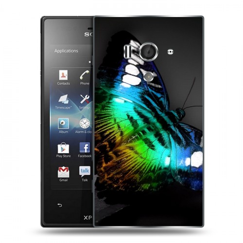 Дизайнерский пластиковый чехол для Sony Xperia acro S Абстракции Неон