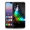 Дизайнерский силиконовый с усиленными углами чехол для Huawei P20 Pro Абстракции Неон