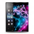 Дизайнерский пластиковый чехол для Sony Xperia acro S Абстракции Неон