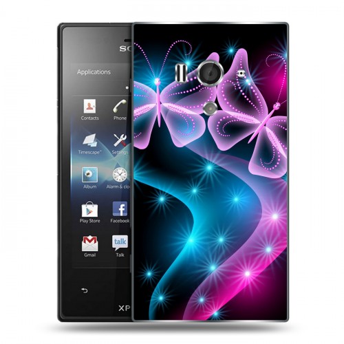 Дизайнерский пластиковый чехол для Sony Xperia acro S Абстракции Неон