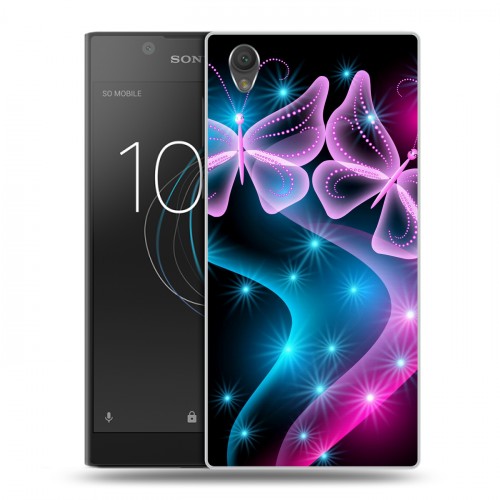 Дизайнерский пластиковый чехол для Sony Xperia L1 Абстракции Неон