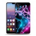 Дизайнерский силиконовый с усиленными углами чехол для Huawei P20 Pro Абстракции Неон