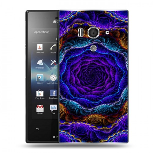 Дизайнерский пластиковый чехол для Sony Xperia acro S Абстракции Неон