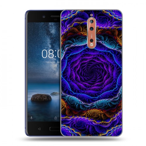 Дизайнерский пластиковый чехол для Nokia 8 Абстракции Неон