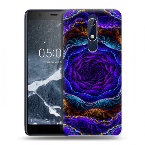 Дизайнерский пластиковый чехол для Nokia 5.1 Абстракции Неон