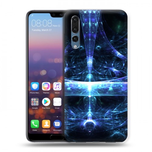 Дизайнерский силиконовый с усиленными углами чехол для Huawei P20 Pro Абстракции Неон