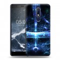 Дизайнерский пластиковый чехол для Nokia 5.1 Абстракции Неон