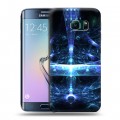 Дизайнерский пластиковый чехол для Samsung Galaxy S6 Edge Абстракции Неон