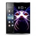 Дизайнерский пластиковый чехол для Sony Xperia acro S Абстракции Неон