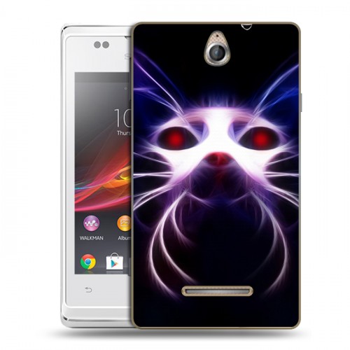 Дизайнерский пластиковый чехол для Sony Xperia E Абстракции Неон