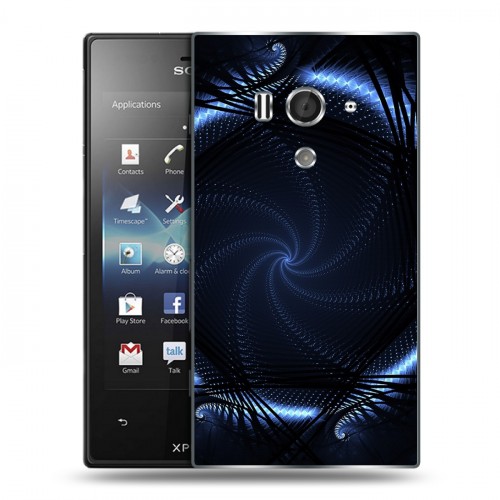 Дизайнерский пластиковый чехол для Sony Xperia acro S Абстракции Неон