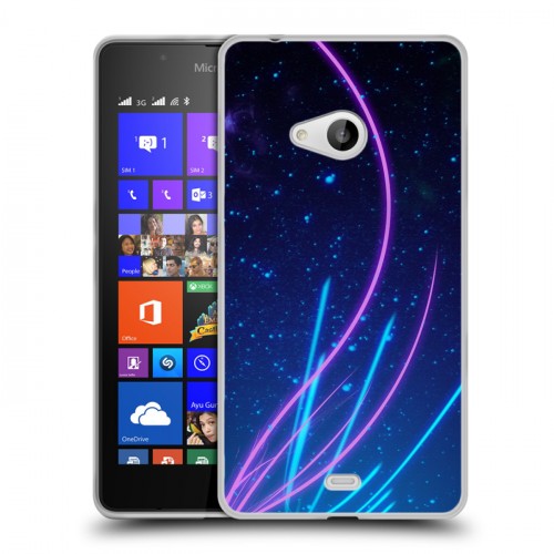 Дизайнерский пластиковый чехол для Microsoft Lumia 540 Абстракции Неон