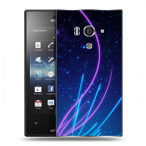 Дизайнерский пластиковый чехол для Sony Xperia acro S Абстракции Неон