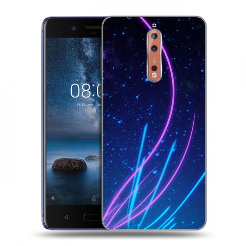 Дизайнерский пластиковый чехол для Nokia 8 Абстракции Неон