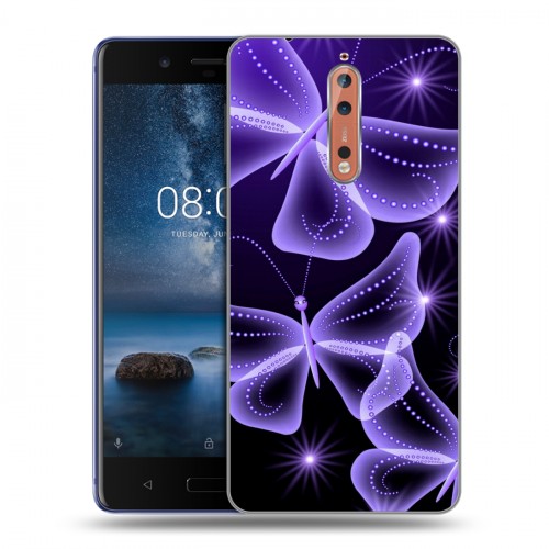 Дизайнерский пластиковый чехол для Nokia 8 Неон