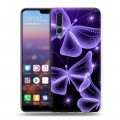 Дизайнерский силиконовый с усиленными углами чехол для Huawei P20 Pro Неон