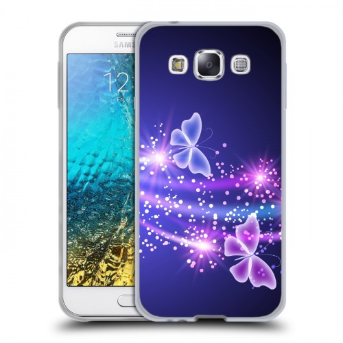 Дизайнерский пластиковый чехол для Samsung Galaxy E5 Неон