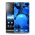 Дизайнерский пластиковый чехол для Sony Xperia S Абстракции Неон