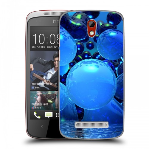 Дизайнерский пластиковый чехол для HTC Desire 500 Абстракции Неон