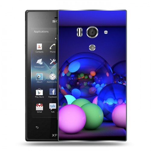 Дизайнерский пластиковый чехол для Sony Xperia acro S Абстракции Неон