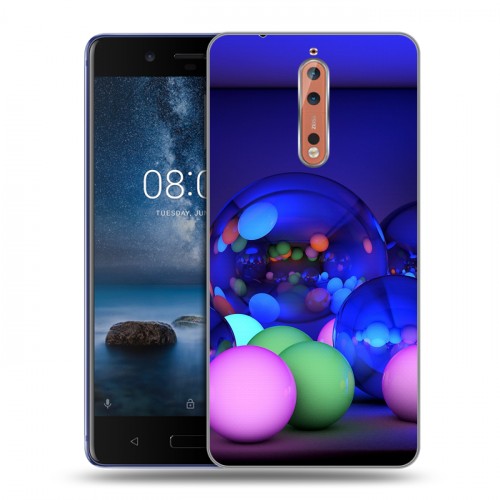 Дизайнерский пластиковый чехол для Nokia 8 Абстракции Неон