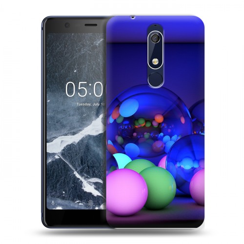 Дизайнерский пластиковый чехол для Nokia 5.1 Абстракции Неон