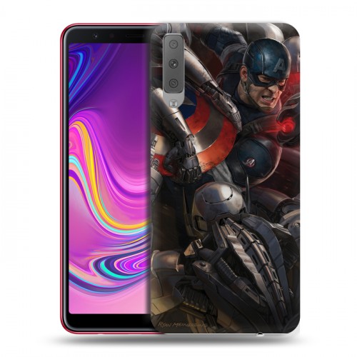 Дизайнерский силиконовый с усиленными углами чехол для Samsung Galaxy A7 (2018) Мстители