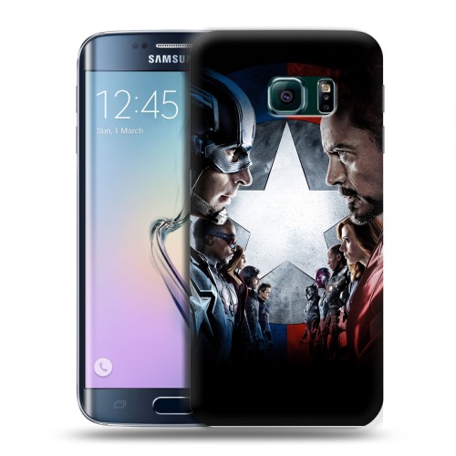 Дизайнерский пластиковый чехол для Samsung Galaxy S6 Edge Первый мститель: Противостояние
