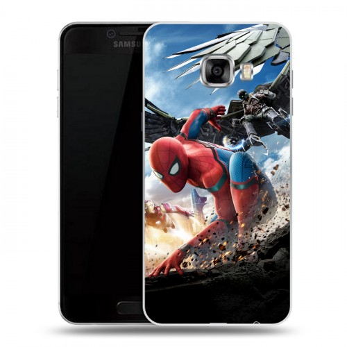 Дизайнерский пластиковый чехол для Samsung Galaxy C7 Человек - паук