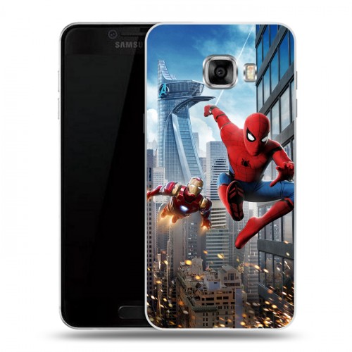 Дизайнерский пластиковый чехол для Samsung Galaxy C5 Человек - паук