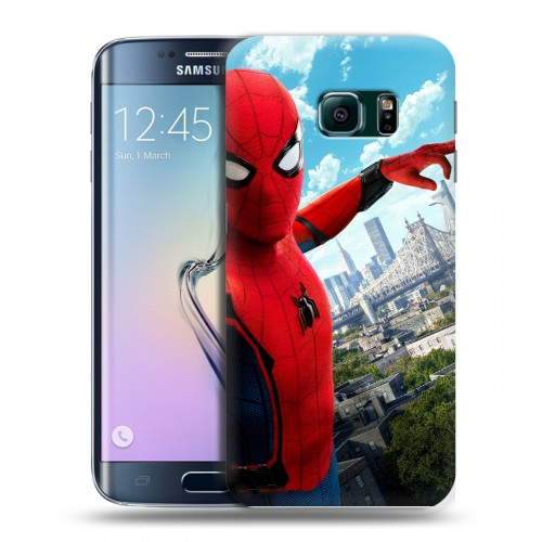 Дизайнерский пластиковый чехол для Samsung Galaxy S6 Edge Человек - паук