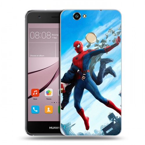 Дизайнерский силиконовый с усиленными углами чехол для Huawei Nova Человек - паук