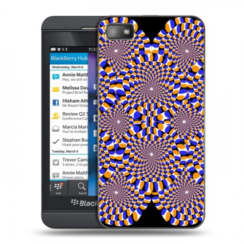 Дизайнерский пластиковый чехол для BlackBerry Z10 Оптические иллюзии