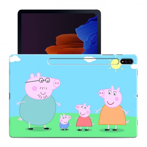 Дизайнерский силиконовый чехол для Samsung Galaxy Tab S7 Plus Свинка Пеппа