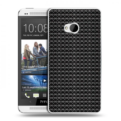Дизайнерский пластиковый чехол для HTC One (M7) Dual SIM Абстракции Сетка
