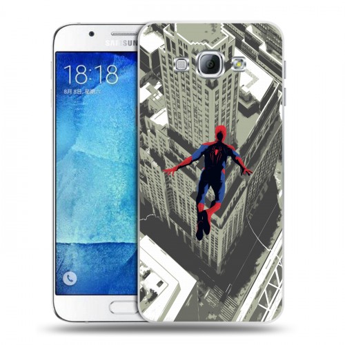 Дизайнерский пластиковый чехол для Samsung Galaxy A8 Человек - паук