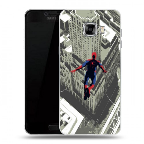 Дизайнерский пластиковый чехол для Samsung Galaxy C7 Человек - паук